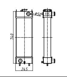Radiator Ekskavator Komatsu PC60-8 | Unit Penggantian Langsung Tahan Panas