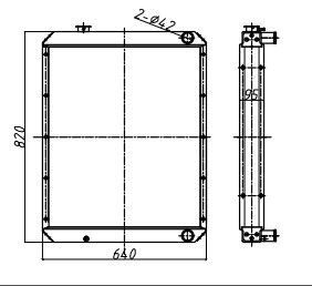 Radiator Ekskavator PC120-6 Tinggi 840mm 203-03-67111 203-03-67110